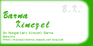 barna kinczel business card
